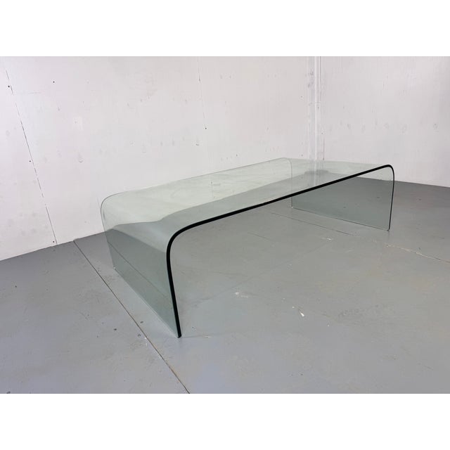 Modern Italian Glass Waterfall Side Table from Fiam, 1980s For Sale - Image 9 of 10