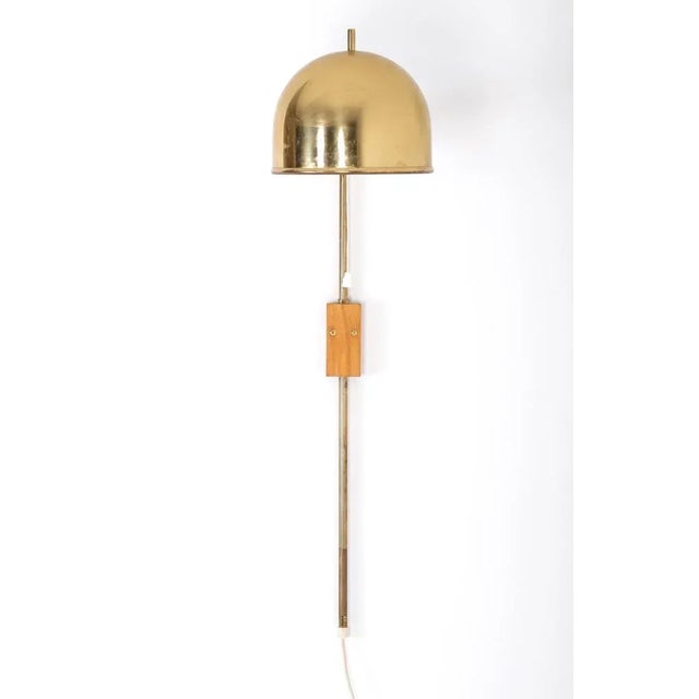 Brass Wall Lamp attributed to Bergboms, Sweden, 1960s For Sale - Image 3 of 10