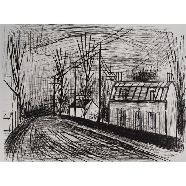 Modern Bernard Buffet, Country Road, The Bend, Original Enhanced Engraving For Sale - Image 3 of 5