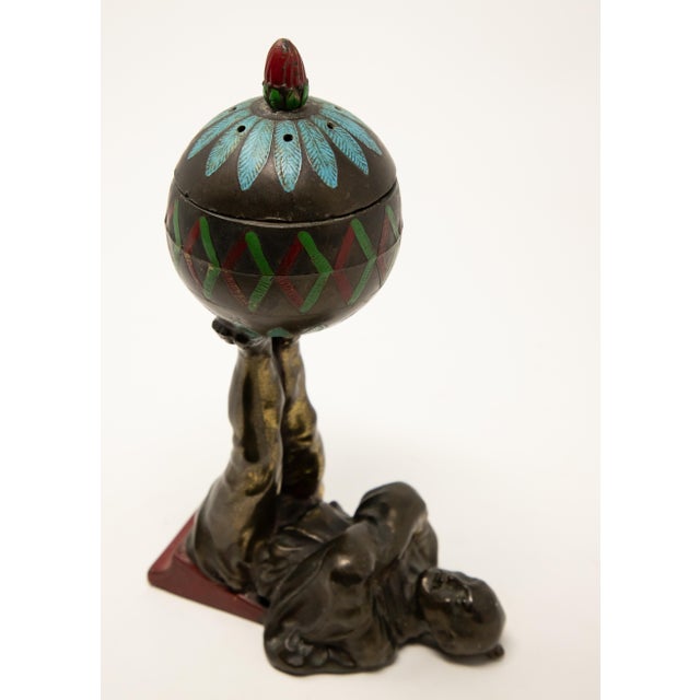 Early 20th Century Chinese Cold-Painted Bronze Censer For Sale In Nashville - Image 6 of 12