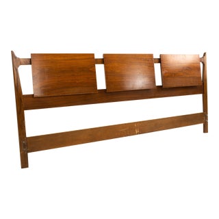 United Furniture Mid Century Walnut King Headboard For Sale