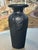 Tiffin Black Glass Art Deco Vase with Embossed Leaves and ribbed bottom. Tiffin was an elegant glass maker in the...
