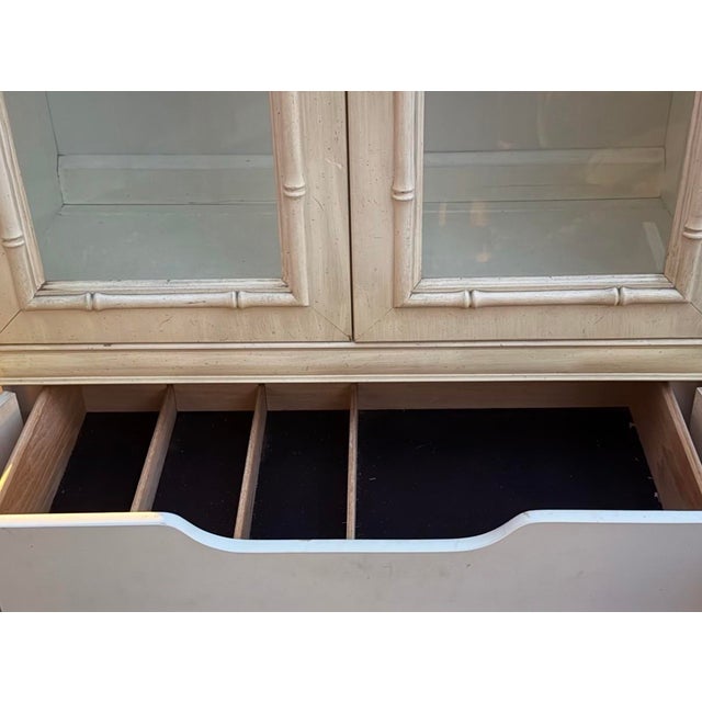 Vintage Faux Bamboo Display Cabinet Chinoiserie Style For Sale - Image 10 of 12