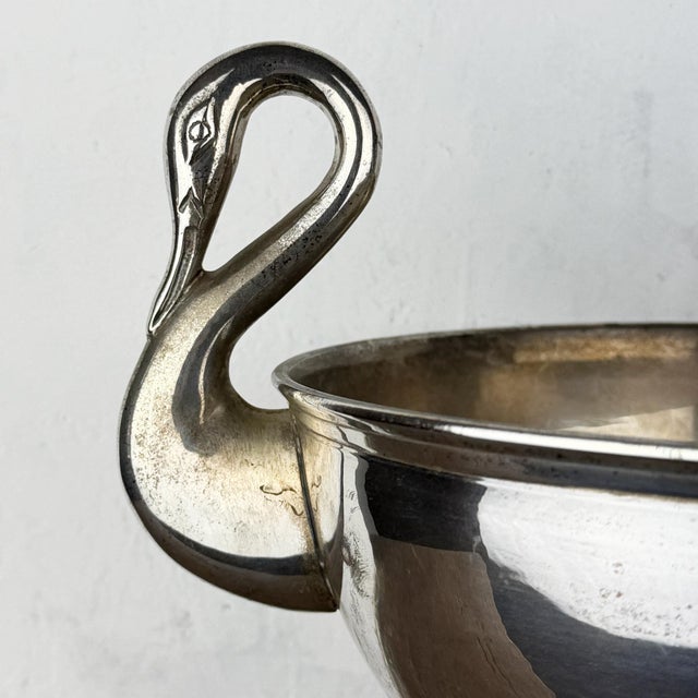 Art Deco Silver-Plated Swan Centerpiece with Swan Handles, 1920s For Sale - Image 3 of 13