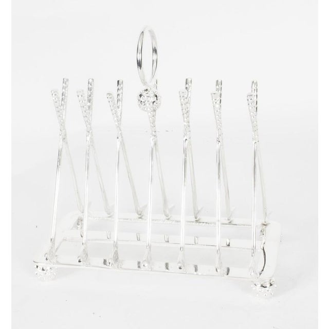 Vintage Silver Plated Letter Toast Rack For Sale - Image 5 of 15