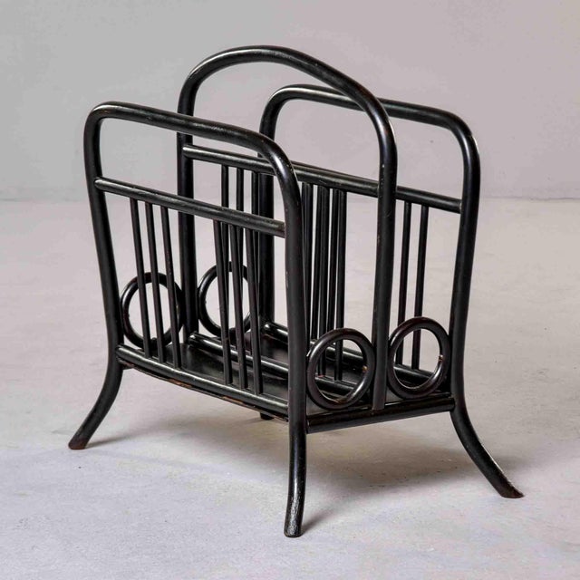 1900 - 1909 Thonet Model 33 Bentwood Magazine Rack in Ebonized Finish For Sale - Image 5 of 11