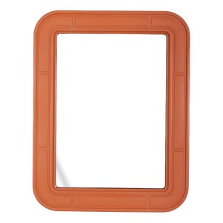 Vintage Orange Wall Mirror by Carrara Matt, 1970s For Sale