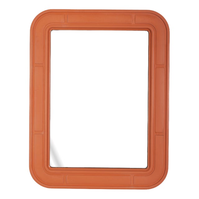 Vintage Orange Wall Mirror by Carrara Matt, 1970s For Sale