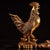 Art Deco Brass Rooster and Wealth Toad (Jinchan) Fortune Set - High-Relief Chiseled Copper Coin-Bringing Figurines For Sale - Image 3 of 9