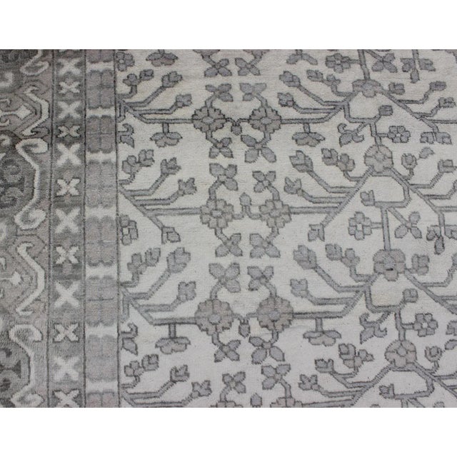 2020s Hand-Knotted Khotan Rug by Keivan Woven Arts in Wool With All-Over Design in Neutrals For Sale - Image 5 of 11