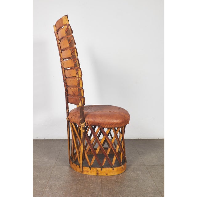 Vintage Chairs in Wood and Leather, 1960s, Set of 3 For Sale - Image 16 of 17