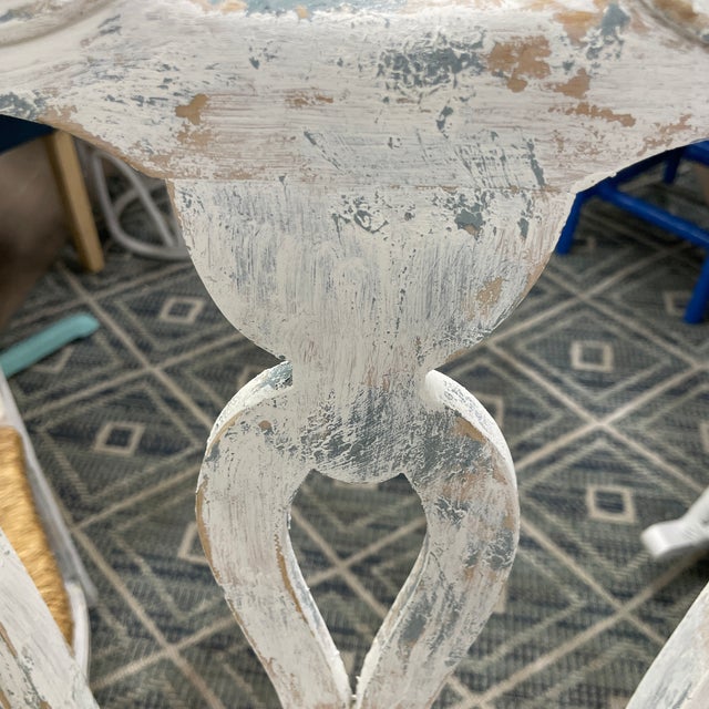 1980s 1980s Set of Four Italian Rush Seat Dining Chairs For Sale - Image 5 of 9