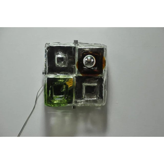 Italian Wall Lights in Murano Glass, 1970s, Set of 7 For Sale - Image 3 of 12