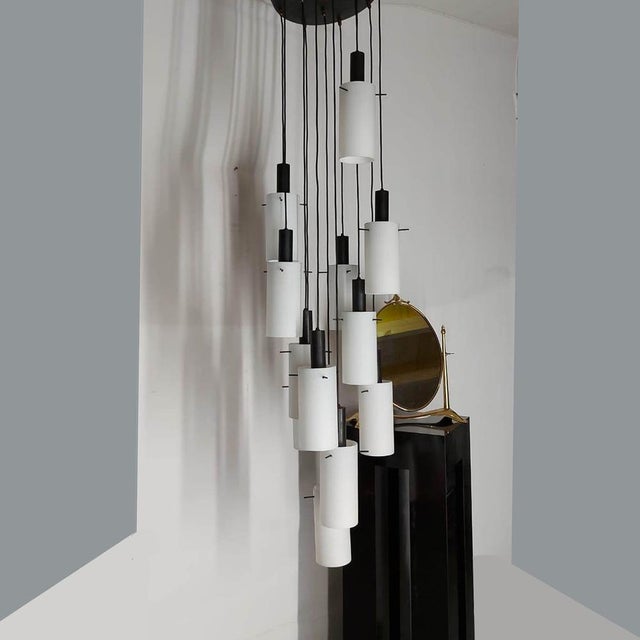 1960s Large Vintage Italian Cascade Suspended Chandelier from Stilnovo, 1960s For Sale - Image 5 of 16