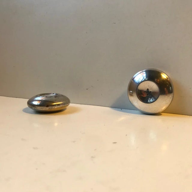 Sterling Silver Salt and Pepper Shakers by Hans Hansen for Cohr, Set of 2 For Sale - Image 3 of 7