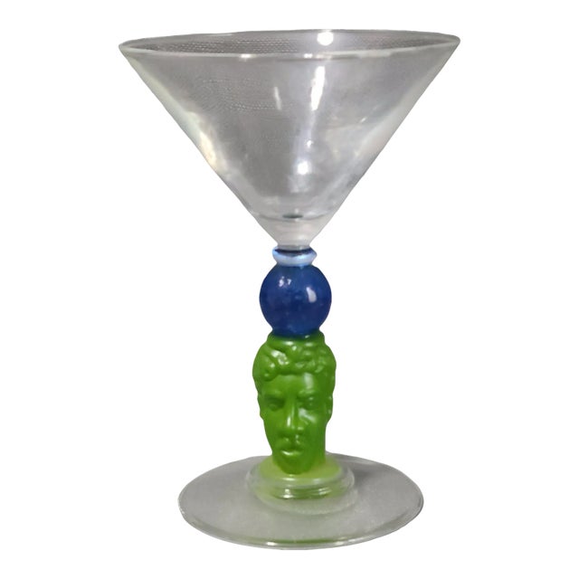 Vintage Richard Jolley Figural Bombay Sapphire Gin Martini Glass For Sale