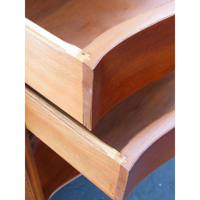 Brown Wabash 1940s Tall Serpentine Front Mahogany Nightstand Side End Table 6458 For Sale - Image 8 of 18
