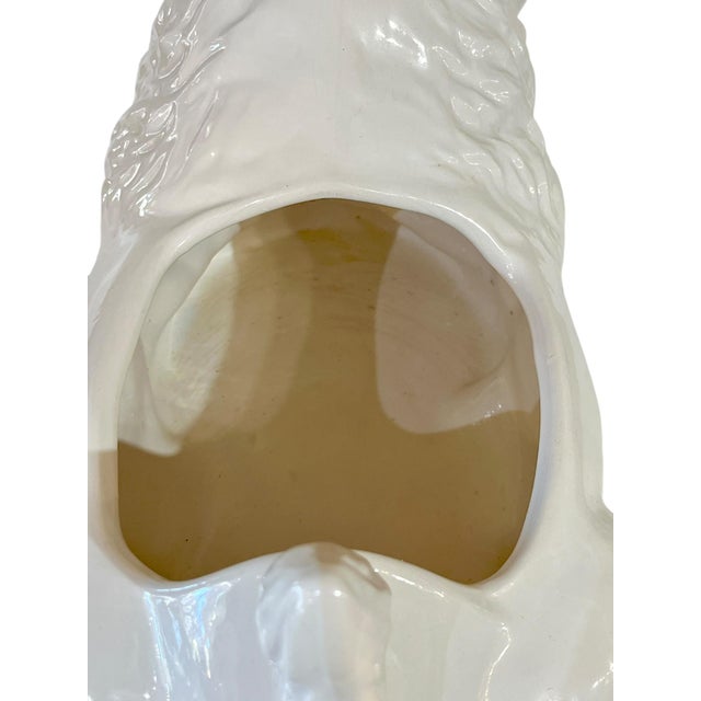 Vintage Hollywood Regency White Ceramic Lion Planter For Sale - Image 13 of 15