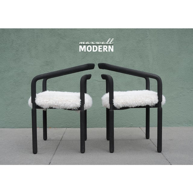 A super cool pair of Brian Kane "Rubber" chairs designed for Metropolitan Furniture in the 1980s. This postmodern design...