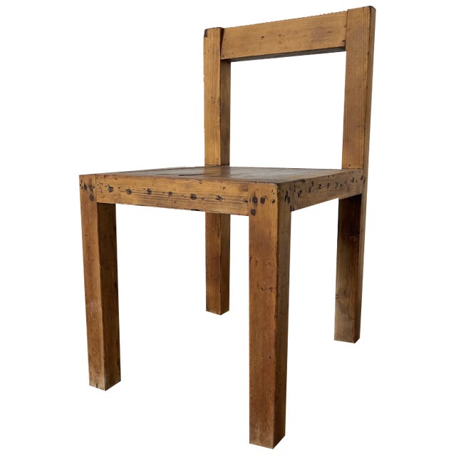 Brutalist Pine Chair, 1950s For Sale