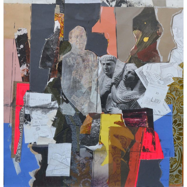 Modern "Antica Roma" - Mid-Century Abstract Collage With Figures by James Coughlin For Sale - Image 3 of 4