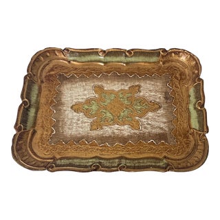 Vintage Small Florentine Tray For Sale