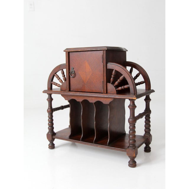 Antique Humidor Smoking Stand For Sale - Image 12 of 13