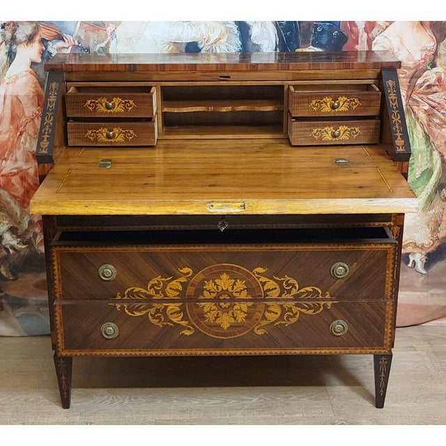 19th Century Louis XV Drop-Front Commode in Wood, 1890s For Sale - Image 5 of 8