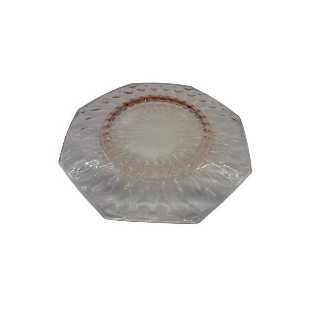 Mid 20th Century Pink Depression Glass Octagon Plates - Set of 7 For Sale - Image 10 of 15
