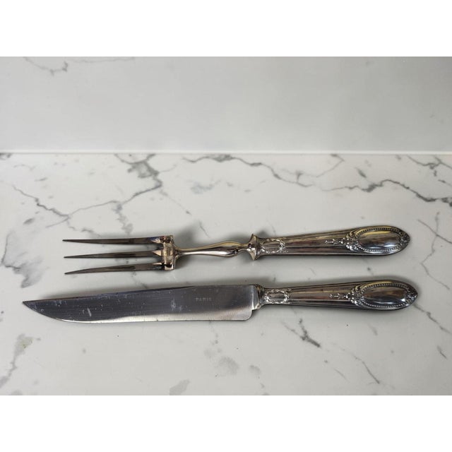 Silver Carving Utensils from Minerva, 1890s, Set of 2 For Sale - Image 5 of 13