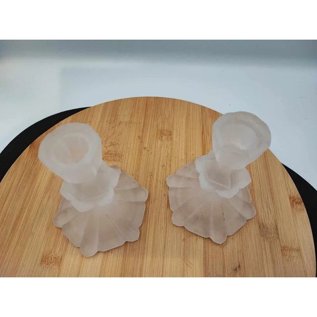 Glass Candlesticks from Zawiercie Glassworks, 1960s-1970s, Set of 2 For Sale - Image 3 of 5