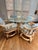Hollywood Regency Vintage Lane Ventura Glass Top Table and 4 Chairs For Sale - Image 3 of 12