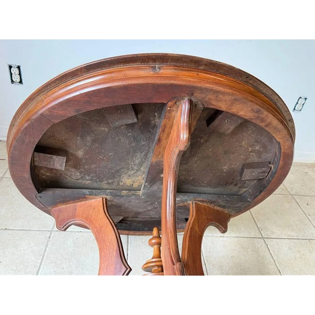 19th Century Antique Large Victorian Eastlake Style Solid Walnut Parlor Center Table For Sale - Image 11 of 11