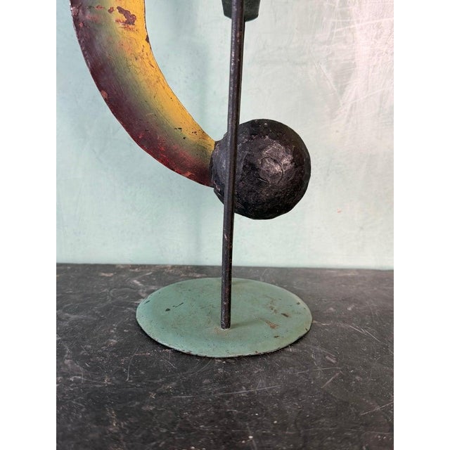 Metal Vintage Folk Art Parrot Balancing Kinetic Sculpture For Sale - Image 7 of 7