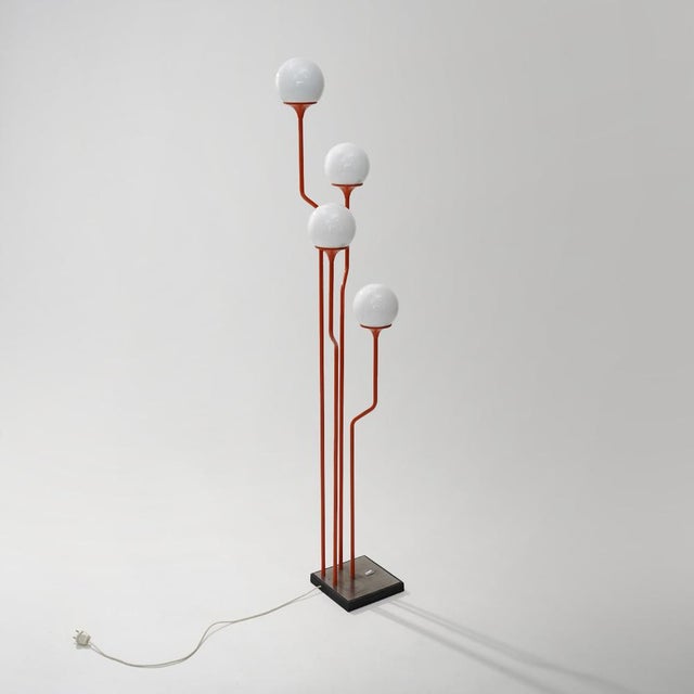 1970s 4-Light Floor Lamp in Glass and Metal from Reggiani, 1970s For Sale - Image 5 of 13