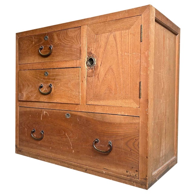 Small Japanese Tansu Storage Cabinet, 1938 For Sale