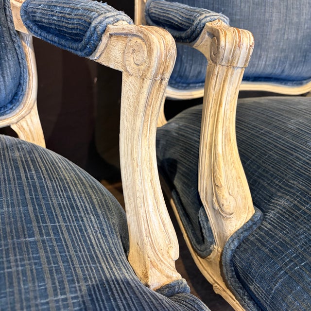 Late 19th Century 19th Century French Louis XV King and Queen Armchairs or Fauteuils -a Pair For Sale - Image 5 of 10