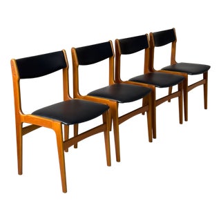 Teak Dining Chairs attributed to Erik Buch for Oddense Maskinsnedkeri, Denmark, 1960s, Set of 4 For Sale