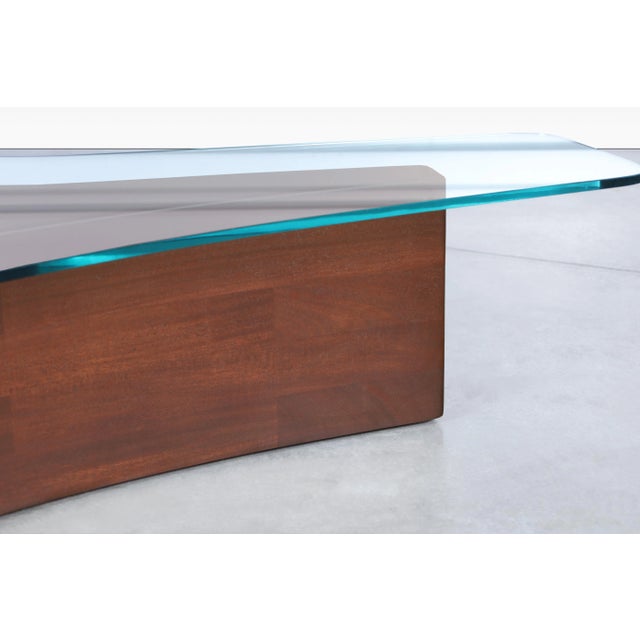 1960s Mid-Century Walnut and Glass Biomorphic Coffee Table by Harvey Probber, 1960s For Sale - Image 5 of 12
