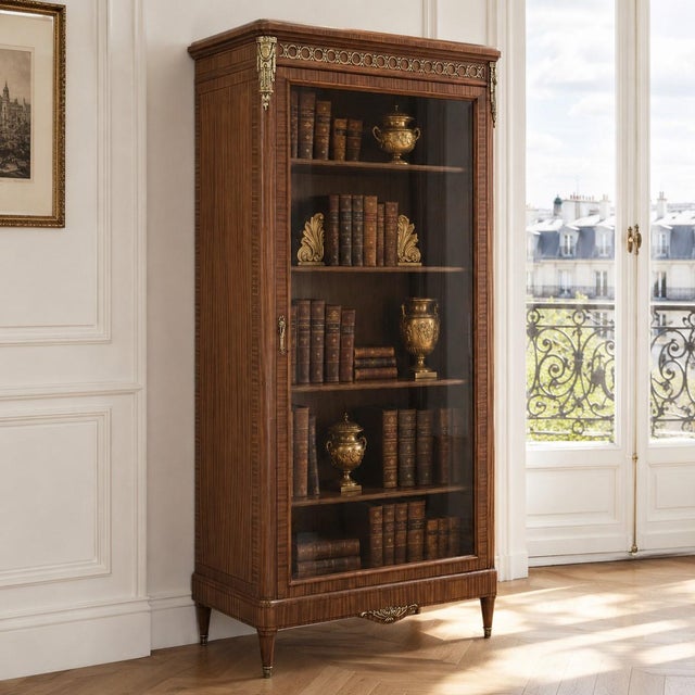 This elegant late 19th century Parisian armoire and bookcase reflects the refined symmetry and classical grace of the...
