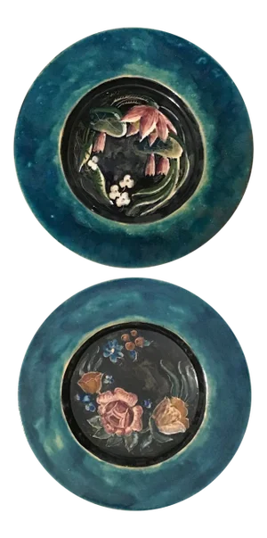 Pottery Hand Painted Pottery Plates Hand Painted by American Artist Edith Cockcroft Hand Painted Pottery 1940s Vintage Henri Matisse Student - a Pair
