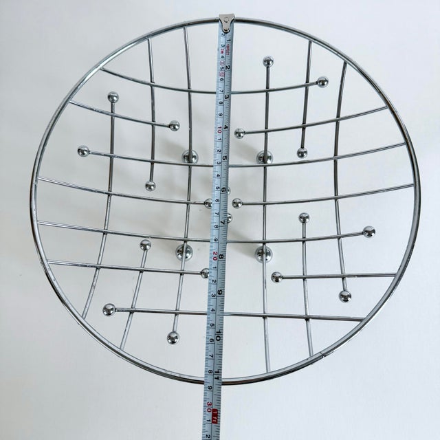 Mid Century Modern Grid Eames Dots Sputnik Retro Metal Fruit Bowl MCM Vintage For Sale - Image 4 of 9