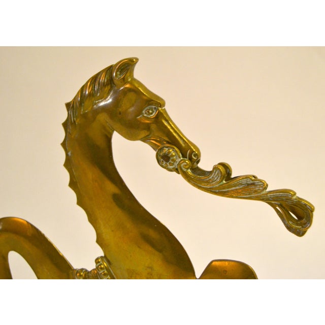 1950 Venetian Brass Gondola Mythical Seahorse Animal Sculpture Figurine Oar Lock For Sale In Miami - Image 6 of 15