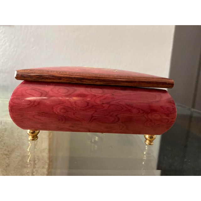 Late 20th Century Late 20th Century Reuge 6257 Violet Stained Wooden Music and Jewelry Box For Sale - Image 5 of 9