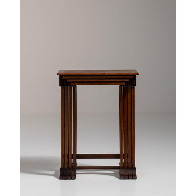 Neoclassical 1960-1969 France Rich Walnut Brown Carved Walnut Console Table For Sale - Image 3 of 11