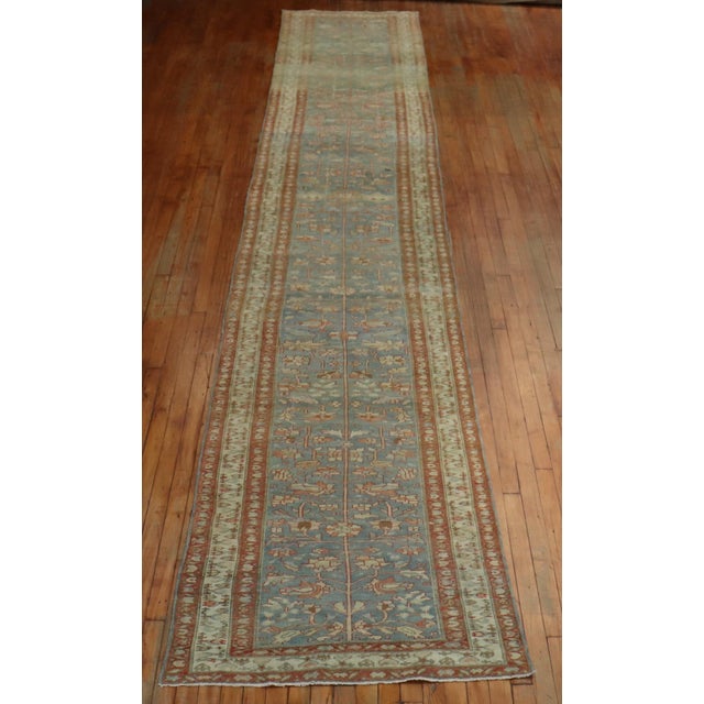 Blue Malayer Runner rug no.j1606 For Sale - Image 9 of 10