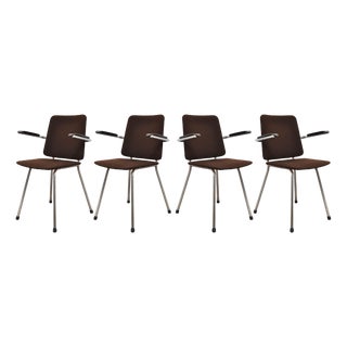 Vintage Tubular Frame Chairs with Bakelite Armrests, 1970s, Set of 4 For Sale