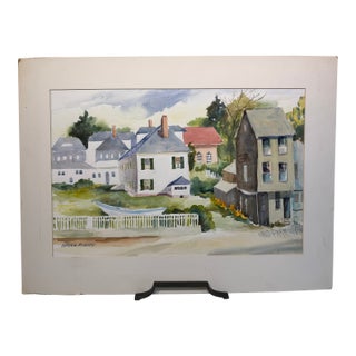 "Downtown Cohasset" Watercolor by Patricia McCarthy For Sale