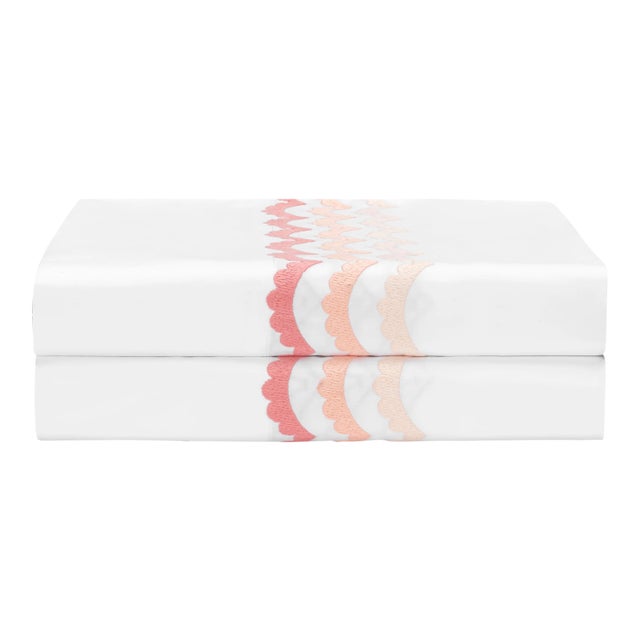 Celerie Kemble + Hamburg House Scallop King Pillow Cases - Set of 2 For Sale