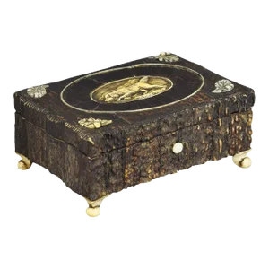 1860s Victorian Miniature Black Forest Antler Casket